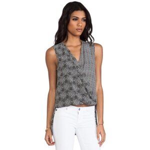 BCBG Max Azria Meaghan Drape Front Patterned Tank